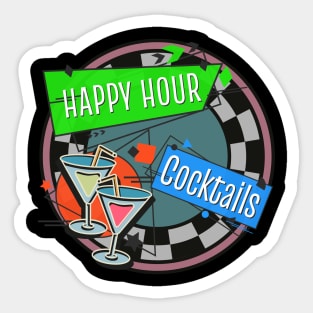 Happy Hour Cocktails Y2K retro Sticker